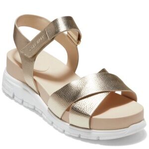 COLE HAAN ZEROGRAND PLATFORM CRISSCROSS SANDALS 9.5